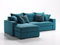 Sofás de esquina tapizados 260x260x86 cm - azul petróleo - diseño contemporáneo con zona extendida