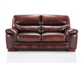 Sofás 2 plazas tapizado efecto cuero 180x92x90 cm - Marrón oscuro - Sofá acolchado con reposabrazos anchos y respaldo alto