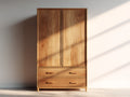 Armarios de madera 100x55x190 cm - madera natural - 2 puertas y 2 cajones para dormitorio