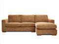 Sofá de esquina de tela 300x220x85 cm - Color marrón - Diseño moderno con chaise longue