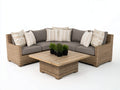 Sofá de exterior de ratán sintético 280x280x75 cm - marrón natural-gris - estilo moderno con diseño modular