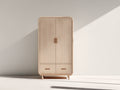 Armarios de madera 90x52x185 cm - Madera natural clara - Armario de 2 puertas y 2 cajones con bordes redondeados