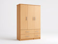 Armario de madera y MDF 120x50x200 cm - Color madera natural - Diseño moderno