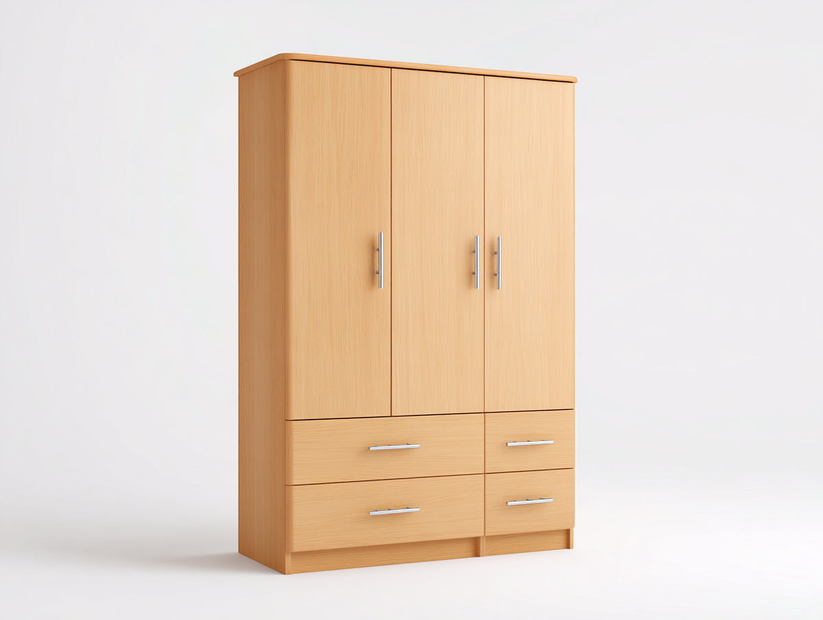 Armario de madera y MDF 120x50x200 cm - Color madera natural - Diseño moderno