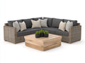 Sofás de exterior de ratán 260x260x78 cm - Marrón grisáceo y gris oscuro - Sofá esquinero modular con mesa de centro