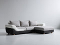 Sofá de esquina modular de tela 280x220x85 cm - gris-blanco-negro - diseño moderno con chaise longue