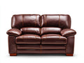 Sofás 2 plazas tapizado efecto cuero 175x92x90 cm - marrón oscuro - diseño acolchado con reposabrazos anchos