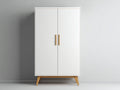 Armario de madera 90x45x180 cm - blanco-madera natural - estilo moderno con 2 puertas y espacio de almacenamiento