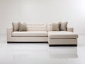 Sofás de esquina de tela 245x160x82 cm - Beige claro - Sofá seccional acolchado con chaise longue y respaldo capitoné