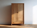 Armario de madera natural 90 x 50 x 180 cm - color madera - diseño moderno con 2 puertas y 1 cajón para dormitorio