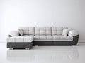 Sofás de esquina tapizados 260x260x86 cm - gris claro-blanco-gris oscuro - diseño modular contemporáneo